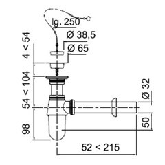 Сифон для раковины Wirquin 1 1/4х32 мм с выпуском d63 мм (30719166) - фото 5
