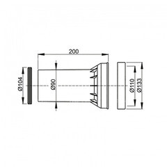 Соединение для подключения подвесного унитаза к канализации Alcadrain d90 мм (535750/1860) - фото 3