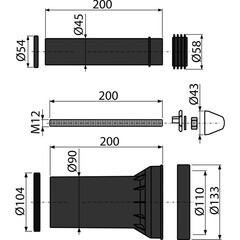 Комплект для монтажа инсталляции Alcadrain d90х110 мм (550944/4266) - фото 3