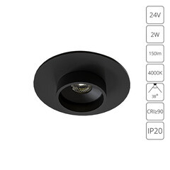 Подсветка для витрин светодиодная черная 2 Вт 4000К IP20 Arte Lamp Presto (A6182PL-1BK) - фото 2