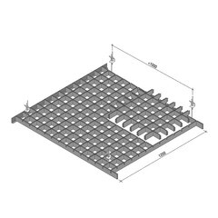 Элемент для потолка грильято 50х50х40х10 мм «мама» серый металлик - фото 2