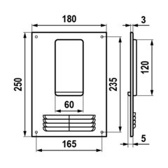 Площадка торцевая вертикальная ПТВР фланец 60х120 пластиковая для плоских воздуховодов 180х250 мм - фото 2
