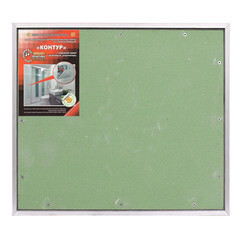 Изображение товара Люк ревизионный под плитку Практика Контур алюминиевый 500х400 мм скрытый нажимной