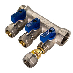 Коллектор 3/4 ВР(г) х 3 выхода 16 обж(ц) х 3/4 НР(ш) с шаровыми кранами (C3MP3416/10603) - фото 5