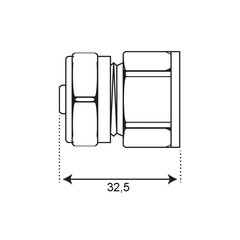 Соединитель прямой 16 обж(ц) х 3/4 ВР(г) - фото 2