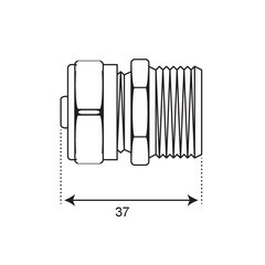 Соединитель прямой 20 обж(ц) х 1/2 НР(ш) - фото 2