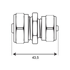 Соединитель прямой 20 обж(ц) х 16 обж(ц) - фото 2