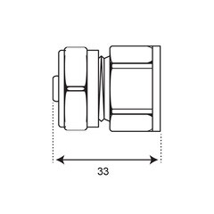 Соединитель прямой 20 обж(ц) х 3/4 ВР(г) - фото 2