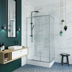 Душевой уголок Alex Baitler AB-1 хром 120х90х200 см прямоугольник стекло прозрачное 6 мм - фото 5