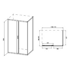 Душевой уголок Alex Baitler AB-1 хром 120х90х200 см прямоугольник стекло прозрачное 6 мм - фото 2