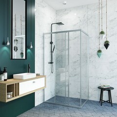 Душевой уголок Alex Baitler AB-1 хром 120х90х200 см прямоугольник стекло прозрачное 6 мм - фото 3