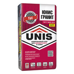 Изображение товара Клей для плитки/ керамогранита/ камня Unis Гранит серый класс C2 T 25 кг