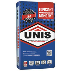 Изображение товара Ровнитель (наливной пол) универсальный Unis Горизонт Монолит самовыравнивающийся 20 кг