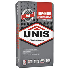 Изображение товара Ровнитель (стяжка пола) первичный Unis Горизонт Армированный высокопрочный 25 кг
