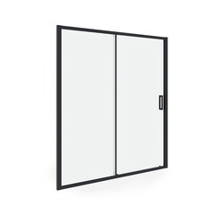 Душевая дверь Ulitka Safari стекло прозрачное 180х195 см профиль черный 6 мм раздвижная (74104459) - фото 1