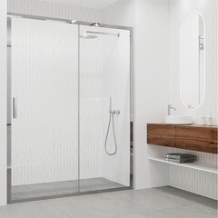 Душевая дверь Ulitka Safari стекло прозрачное 170х195 см профиль хром 6 мм раздвижная (74104458) - фото 3