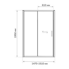 Душевая дверь Ulitka Safari стекло прозрачное 150х195 см профиль хром 6 мм раздвижная (74104195) - фото 2
