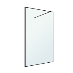 Изображение товара Душевая перегородка Ulitka Prisma черная 120x195 см стекло прозрачное 6 мм (74104103)