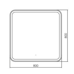 Зеркало с подсветкой квадратное 80х80 см бесконтактный сенсор Raval Gassi (GAS-8080_BS) - фото 5