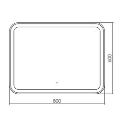 Зеркало с подсветкой прямоугольное 80х60 см бесконтактный сенсор Raval Gassi Mild (GAS-M8060_O_B) - фото 5