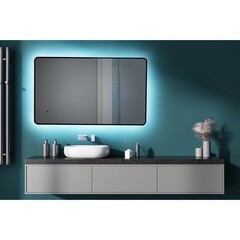 Зеркало с подсветкой прямоугольное 60х100 см бесконтактный сенсор Raval Posalet Black (POS-B60100_BK_U) - фото 9