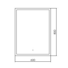 Зеркало с подсветкой прямоугольное 60х80 см с сенсорным включением Raval Frame (FRA-7080_BK_S) - фото 6