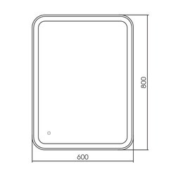 Зеркало с подсветкой прямоугольное 60х80 см с сенсорным включением Raval Gassi Mild (GAS-M6080_O_S) - фото 6