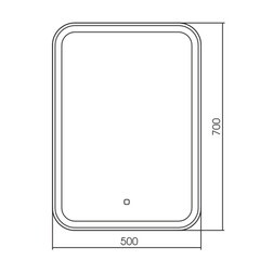 Зеркало с подсветкой прямоугольное 50х70 см с сенсорным включением Raval Gassi Mild C (GAS-M5070_O_S) - фото 5