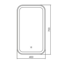 Зеркало с подсветкой прямоугольное 40х70 см с сенсорным включением Raval Gassi (GAS-4070_S) - фото 5