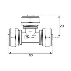 Тройник 20 обж(ц) х 1/2 ВР(г) х 20 обж(ц) - фото 2