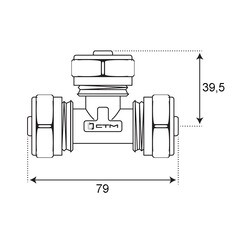 Тройник 26 обж(ц) х 26 обж(ц) х 26 обж(ц) - фото 2