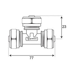 Тройник 26 обж(ц) х 3/4 ВР(г) х 26 обж(ц) - фото 2