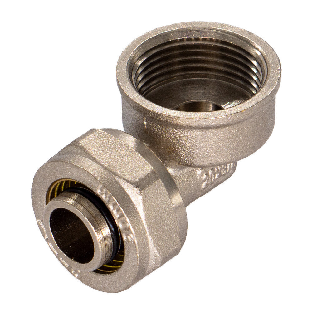 Изображение товара Угол СТМ 26 обж х 1 ВР для металлопластиковых труб 90 градусов латунь