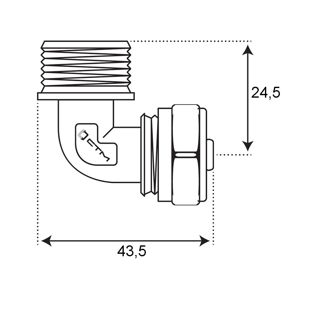 

Угол 16 обж(ц) х 1/2 НР(ш)