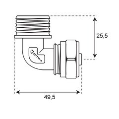 Угол 16 обж(ц) х 3/4 НР(ш) - фото 2