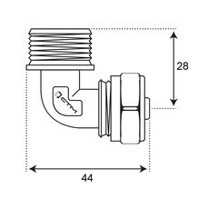 Угол 20 обж(ц) х 1/2 НР(ш) - фото 2