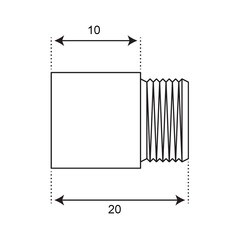 Удлинитель 10 мм х 1/2 ВР(г) х 1/2 НР(ш) латунный - фото 2