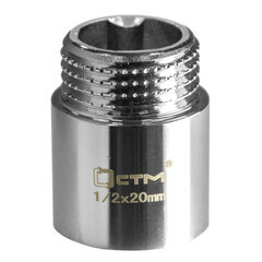 Удлинитель 20 мм х 1/2 ВР(г) х 1/2 НР(ш) латунный - фото 4