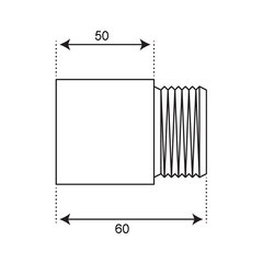Удлинитель 50 мм х 1/2 ВР(г) х 1/2 НР(ш) латунный - фото 2