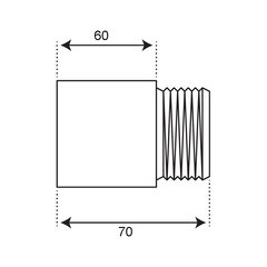 Удлинитель 60 мм х 1/2 ВР(г) х 1/2 НР(ш) латунный - фото 2