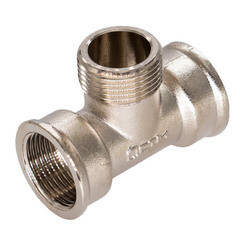 Тройник 1/2 ВР(г) х 1/2 НР(ш) х 1/2 ВР(г) латунный - фото 1