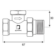 Клапан запорный 1/2 НР(ш) х 1/2 ВР(г) для радиатора (CARSVL12/02010201/98975) - фото 2