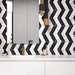 Плитка облицовочная Lavelly Eterno Motivo Accento черно-белая 598x298x8,5 мм (8 шт.=1,425 кв.м) - фото 14