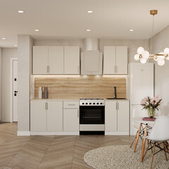 Кухонный модуль напольный 40х84х53,6 см Твэгги ваниль 1 полка/1 ящик - фото 2