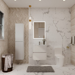 Плитка облицовочная Lavelly Eterno Marmo белая 598x298x8,5 мм (8 шт.=1,425 кв.м) - фото 16