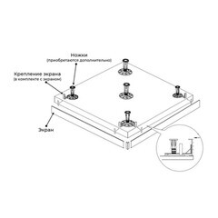Экран для поддона RGW N/ST-01 металл 100х100х10 см квадрат белый (50231500-01) - фото 2