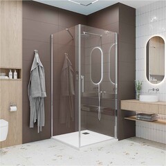 Душевой уголок Ulitka Colibri хром 90х90х195 см квадрат стекло прозрачное 6 мм (74104461) - фото 4