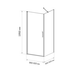 Душевой уголок Ulitka Colibri хром 90х90х195 см квадрат стекло прозрачное 6 мм (74104461) - фото 3