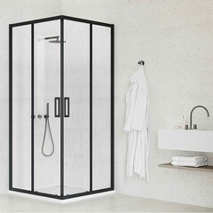 Душевой уголок Ulitka Safari черный 80х80х195 см квадрат стекло прозрачное 6 мм (74104426) - фото 4