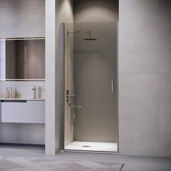 Душевая дверь RGW LE 003Gr стекло прозрачное 90х195 см профиль серый 6 мм распашная (351200309-110) - фото 5